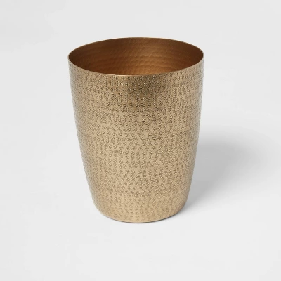 Hammered Metal Waste Can Brass - Threshold™ 2 Hammered Metal Waste Can Brass - Threshold™ - Image 2