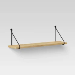 Wood Wall Shelf With Hanging Wire Natural/Black - Threshold™ -Threshold Home Outlet Store GUEST 039866d1 045f 491a b1ab e121d0a3d8e9