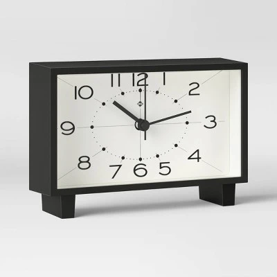 6" Rectangle Mantel Clock Black - Threshold™ 2 6" Rectangle Mantel Clock Black - Threshold™ - Image 2