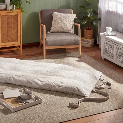 Luxe Faux Fur Lounge Pillow Ivory - Threshold™ 1 Luxe Faux Fur Lounge Pillow Ivory - Threshold™