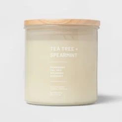 Glass Jar Tea Tree And Spearmint Candle Beige - Threshold™ -Threshold Home Outlet Store GUEST 08840a6f eb81 4eba bdb2 82fa19c57c5b