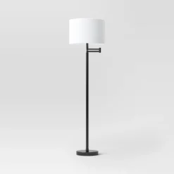 Metal Column Swing Arm Floor Lamp Black/White - Threshold™ -Threshold Home Outlet Store GUEST 0b572553 9e4a 4352 9d32 63a09bdeccc9