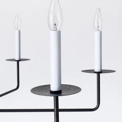 6-Light Hammered Metal Chandelier Black - Threshold™ Designed With Studio McGee 3 6-Light Hammered Metal Chandelier Black - Threshold™ Designed With Studio McGee - Image 3