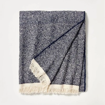 Herringbone Frayed Edges Throw Blanket - Threshold™ Designed With Studio McGee 5 Herringbone Frayed Edges Throw Blanket - Threshold™ Designed With Studio McGee - Image 5