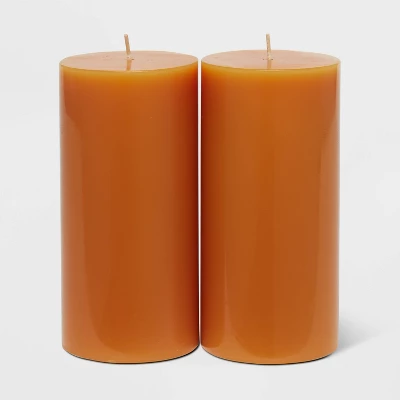 2pk Pillars Vanilla Pumpkin Orange - Threshold™ 3 2pk Pillars Vanilla Pumpkin Orange - Threshold™ - Image 3