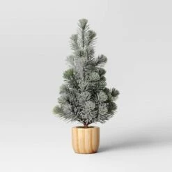 Artificial Plant Snowy Tree In Wood Pot - Threshold™ -Threshold Home Outlet Store GUEST 155255c5 6673 4e47 87d9 5e9409ec016b