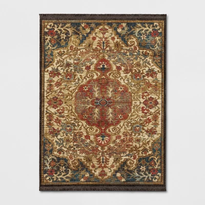 Floral Woven Medallion Persian Rug - Threshold 4 Floral Woven Medallion Persian Rug - Threshold - Image 4