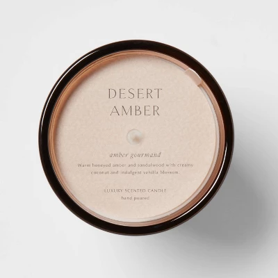 Colored Vase Glass With Dustcover Desert Amber Candle Brown - Threshold™ 4 Colored Vase Glass With Dustcover Desert Amber Candle Brown - Threshold™ - Image 4