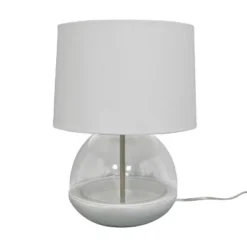 Glass Mixed Material Table Lamp Gray (Includes LED Light Bulb) - Threshold™ -Threshold Home Outlet Store GUEST 17b066c2 77d6 4bca a32a b23c458c85da