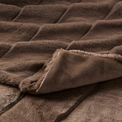 55"x80" Faux Fur Ribbed Bed Throw - Threshold™ 2 55"x80" Faux Fur Ribbed Bed Throw - Threshold™ - Image 2