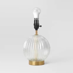 Small Ribbed Glass Lamp Base Clear - Threshold™ -Threshold Home Outlet Store GUEST 1a600a6f 0022 4b21 af2f 4fe58ba2f8c6