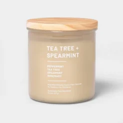 Glass Jar Tea Tree And Spearmint Candle Beige - Threshold™ -Threshold Home Outlet Store GUEST 1ae068be c042 415c a0e0 475aaead92cf