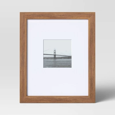 10.95" X 8.94" Matted To 4" X 4" Mid Tone Wood Single Image Frame Brown - Threshold™ 2 10.95" X 8.94" Matted To 4" X 4" Mid Tone Wood Single Image Frame Brown - Threshold™ - Image 2