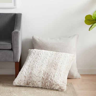Snow Leopard Ombre Faux Fur Throw Pillow - Threshold™ 1 Snow Leopard Ombre Faux Fur Throw Pillow - Threshold™