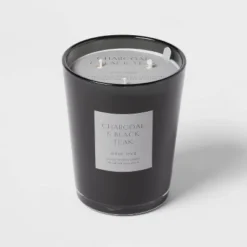 Colored Vase Glass With Dustcover & Black Teak Candle Black - Threshold™ 11 Colored Vase Glass With Dustcover & Black Teak Candle Black - Threshold™ -Threshold Home Outlet Store GUEST 203164b8 cea9 4b9d 90b7 3255297338b3