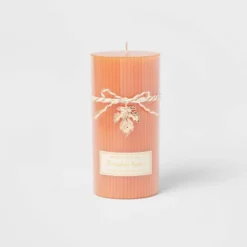Ribbed Pillar Pumpkin Spice Candle - Threshold™ -Threshold Home Outlet Store GUEST 21f896e1 bbe7 4559 bf5f bbe5f97832cd
