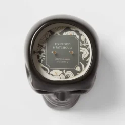 38oz XL Ceramic Skull Figural Candle Black - Threshold™ -Threshold Home Outlet Store GUEST 23d8494a 3d3d 4f3b ac67 5398f4678933