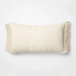 Textural Woven Throw Pillow With Trims Cream - Threshold™ Designed With Studio McGee -Threshold Home Outlet Store GUEST 2494d37c 17c0 4147 b164 0e46d2ff98c0
