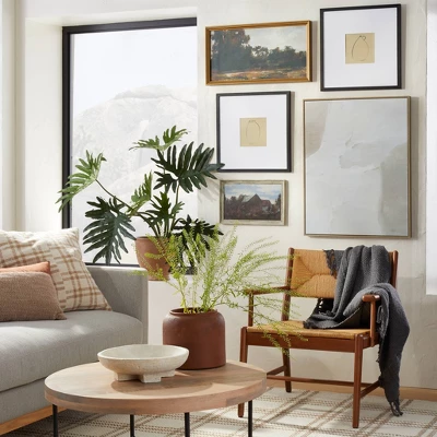 24" X 30" Neutral Abstract Lines Framed Canvas - Threshold™ Designed With Studio McGee 1 24" X 30" Neutral Abstract Lines Framed Canvas - Threshold™ Designed With Studio McGee