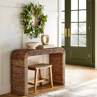 Oversized Fall Leaf Wreath With Velvet Ribbon Green - Threshold™ Designed With Studio McGee 1 Oversized Fall Leaf Wreath With Velvet Ribbon Green - Threshold™ Designed With Studio McGee