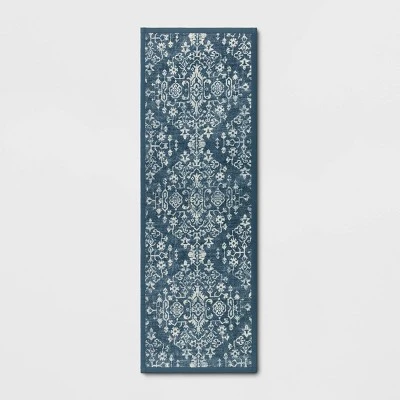 Vintage Print Comfort Rug Blue - Threshold™ 5 Vintage Print Comfort Rug Blue - Threshold™ - Image 5