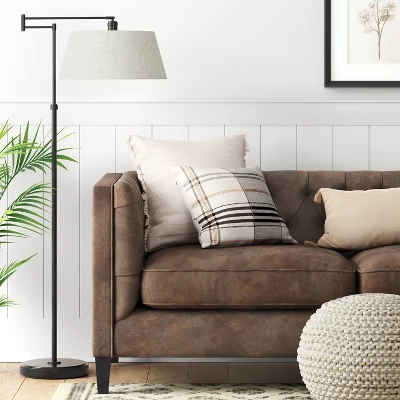 Traditional Oil Rubbed Swing Arm Floor Lamp Brown - Threshold™ 2 Traditional Oil Rubbed Swing Arm Floor Lamp Brown - Threshold™ - Image 2