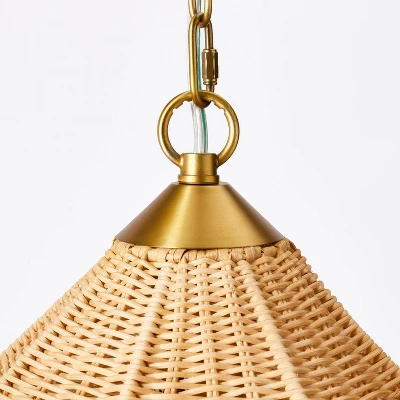 Tapered Rattan Ceiling Light Brown - Threshold™ Designed With Studio McGee 3 Tapered Rattan Ceiling Light Brown - Threshold™ Designed With Studio McGee - Image 3