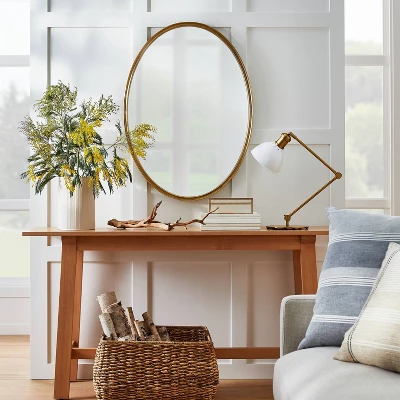 26" X 36" Oval Shape Antique Mirror Brass - Threshold™ Designed With Studio McGee 1 26" X 36" Oval Shape Antique Mirror Brass - Threshold™ Designed With Studio McGee