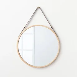 26" Wood Mirror With Pleather Strap Hanger - Threshold™ Designed With Studio McGee -Threshold Home Outlet Store GUEST 2dcb4778 974a 4df9 97e6 162547563357