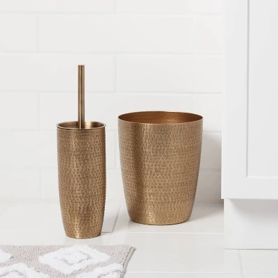 Hammered Metal Waste Can Brass - Threshold™ 1 Hammered Metal Waste Can Brass - Threshold™