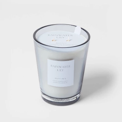 Colored Vase Glass With Dustcover Rainwater Lily Candle Gray - Threshold™ 6 Colored Vase Glass With Dustcover Rainwater Lily Candle Gray - Threshold™ - Image 6