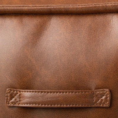 Evanston Leather Cube Pouf - Threshold™ Designed With Studio McGee 3 Evanston Leather Cube Pouf - Threshold™ Designed With Studio McGee - Image 3