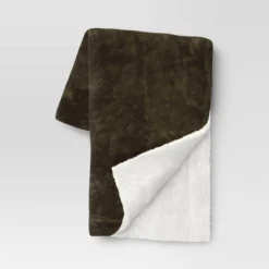 Solid Printed Plush With Shearling Reverse Throw Blanket - Threshold™ 11 Solid Printed Plush With Shearling Reverse Throw Blanket - Threshold™ -Threshold Home Outlet Store GUEST 306f0669 f058 4c55 b504 55172c9555eb
