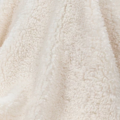 Long Faux Fur Throw Blanket Off White - Threshold™ 4 Long Faux Fur Throw Blanket Off White - Threshold™ - Image 4