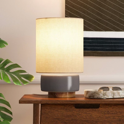 Ceramic Table Lamp With Wood Base - Threshold™ 1 Ceramic Table Lamp With Wood Base - Threshold™