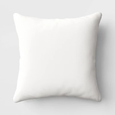 Textural Solid Square Throw Pillow Ivory - Threshold™ 4 Textural Solid Square Throw Pillow Ivory - Threshold™ - Image 4