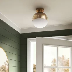 Globe Flush Mount Light Fixture Brass/White - Threshold™