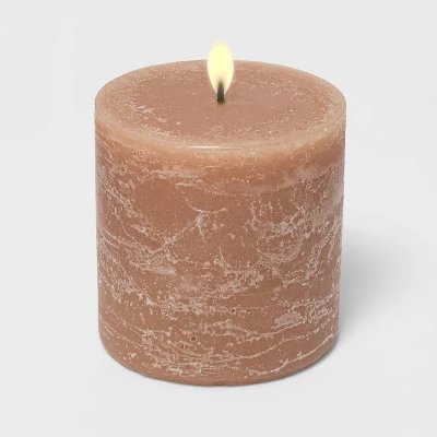 Pillar Ashwood And Palo Santo Candle Tan - Threshold™ 1 Pillar Ashwood And Palo Santo Candle Tan - Threshold™