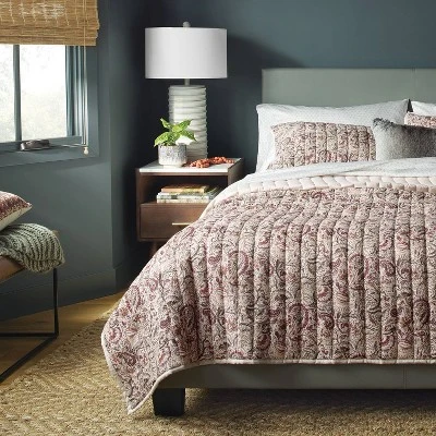 Voile Paisley Printed Quilt Cream - Threshold™ 1 Voile Paisley Printed Quilt Cream - Threshold™