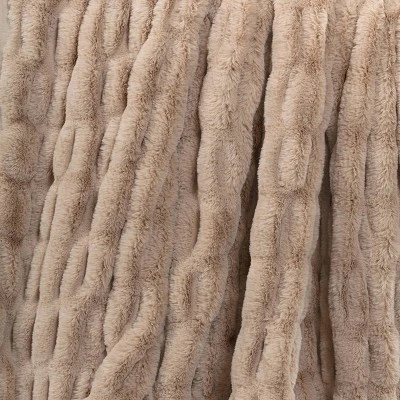 50"x60" Ruched Faux Rabbit Fur Throw Blanket - Threshold™ 3 50"x60" Ruched Faux Rabbit Fur Throw Blanket - Threshold™ - Image 3