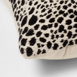 Square Jacquard Leopard Decorative Throw Pillow Black/Natural - Threshold™ -Threshold Home Outlet Store GUEST 428e0ddc 7458 4bb1 8b9a 71e11e80babc