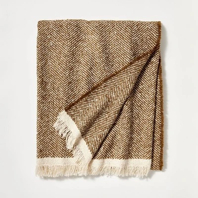 Herringbone Frayed Edges Throw Blanket - Threshold™ Designed With Studio McGee 3 Herringbone Frayed Edges Throw Blanket - Threshold™ Designed With Studio McGee - Image 3