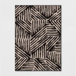 Abstract Lines Rug Black/Tan - Threshold™ -Threshold Home Outlet Store GUEST 43f5ce06 5a0c 455c 8ca2 29507ec11d70