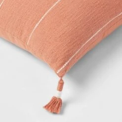 Square Textured Stripe Tassel Decorative Throw Pillow Terracotta - Threshold™ -Threshold Home Outlet Store GUEST 45dd3d45 48be 493e bfee 5515f908a05d