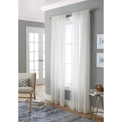 1pc 54"x84" Sheer Linen Window Curtain Panel Natural Linen - Threshold™ 2 1pc 54"x84" Sheer Linen Window Curtain Panel Natural Linen - Threshold™ - Image 2