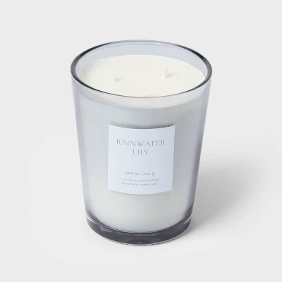 Colored Vase Glass With Dustcover Rainwater Lily Candle Gray - Threshold™ 3 Colored Vase Glass With Dustcover Rainwater Lily Candle Gray - Threshold™ - Image 3