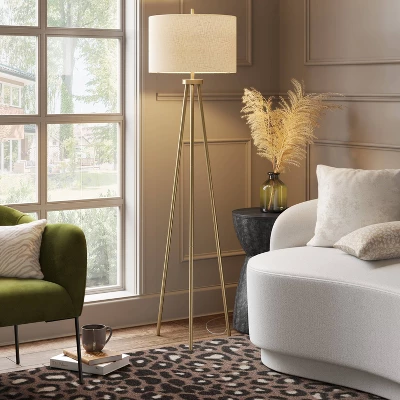 Ellis Tripod Floor Lamp Brass - Threshold™ 1 Ellis Tripod Floor Lamp Brass - Threshold™
