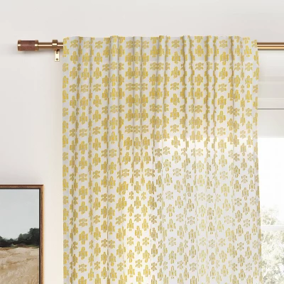 Faux Leather Cylinder Plated Curtain Rod Brass - Threshold™ 1 Faux Leather Cylinder Plated Curtain Rod Brass - Threshold™