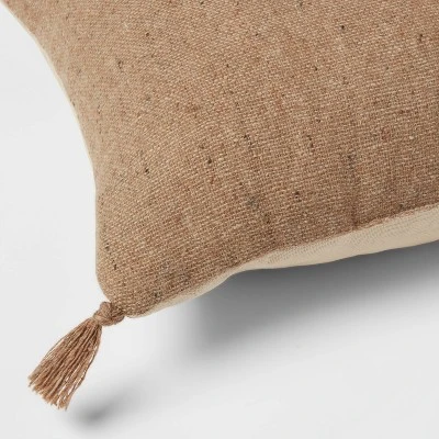 Oblong Traditional Tweed Decorative Throw Pillow Natural Brown - Threshold™ 3 Oblong Traditional Tweed Decorative Throw Pillow Natural Brown - Threshold™ - Image 3
