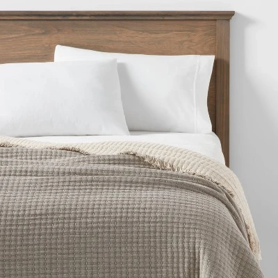 60"x80" Woven Bed Throw Gray - Threshold™ 1 60"x80" Woven Bed Throw Gray - Threshold™